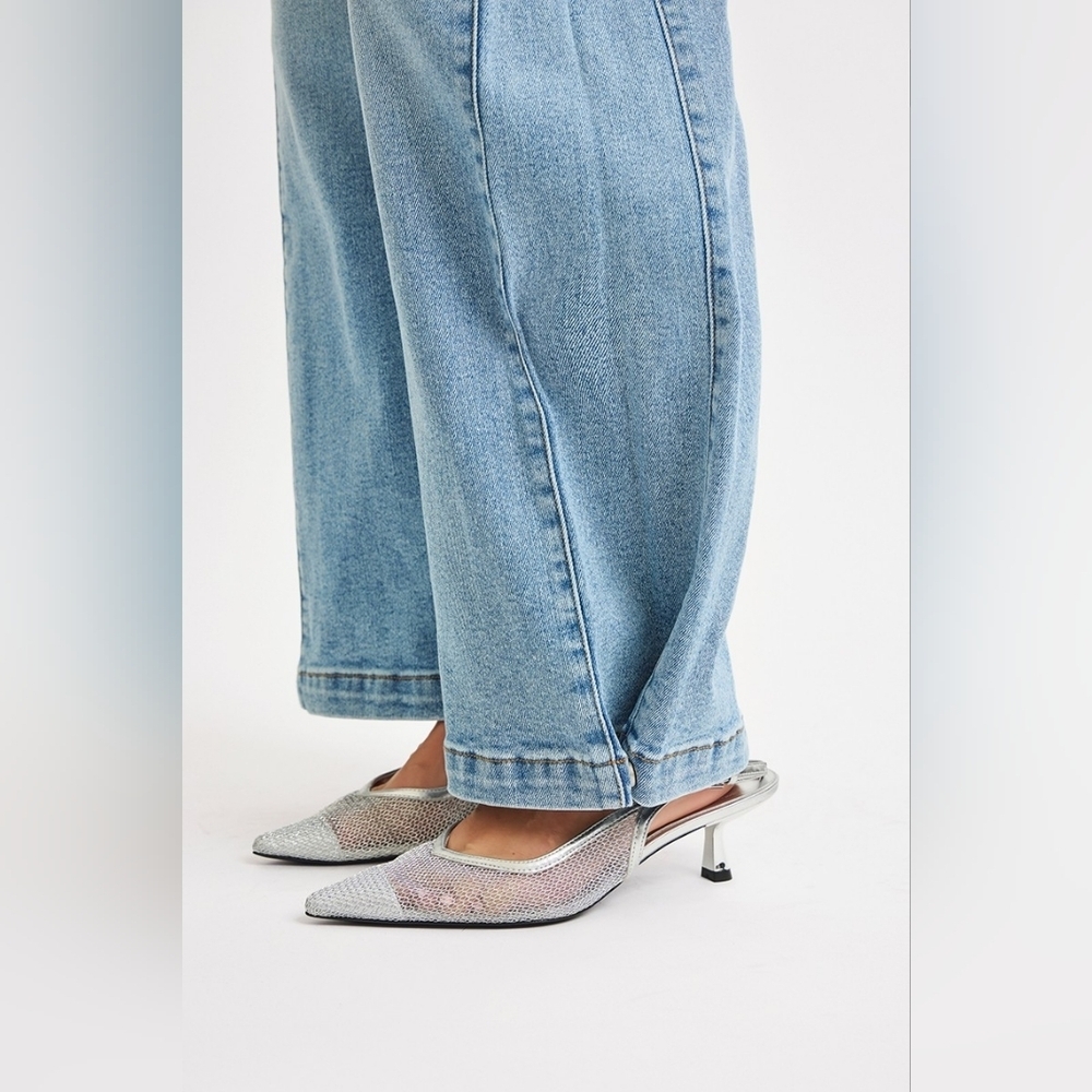 Risen MR Light Wash Wide Leg Barrel Adjustable Leg Denim Jeans Various NEW - Picture 10 of 11